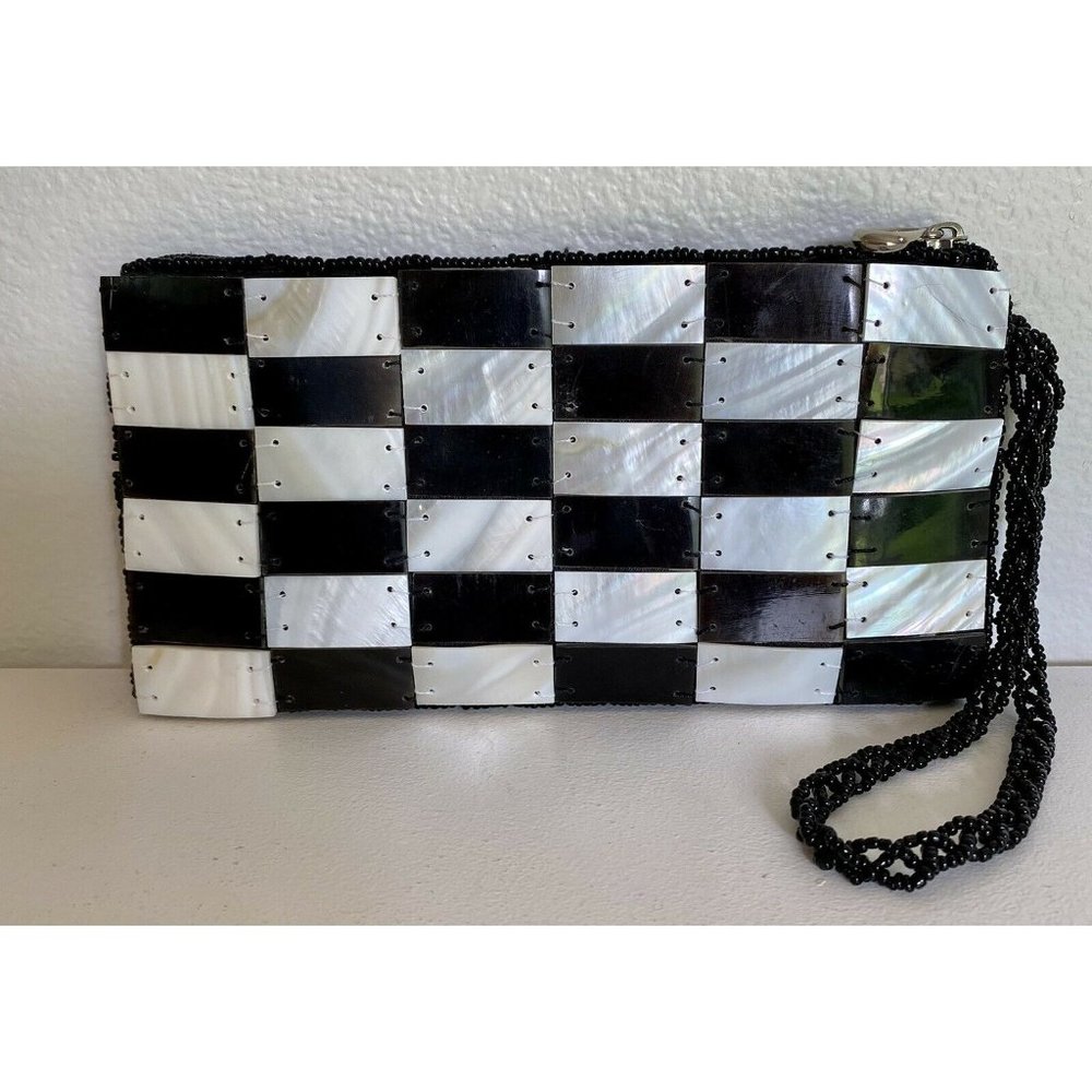 wristlet wallet clutch mad style Sea Cove Beach To City Mother Of Pearl